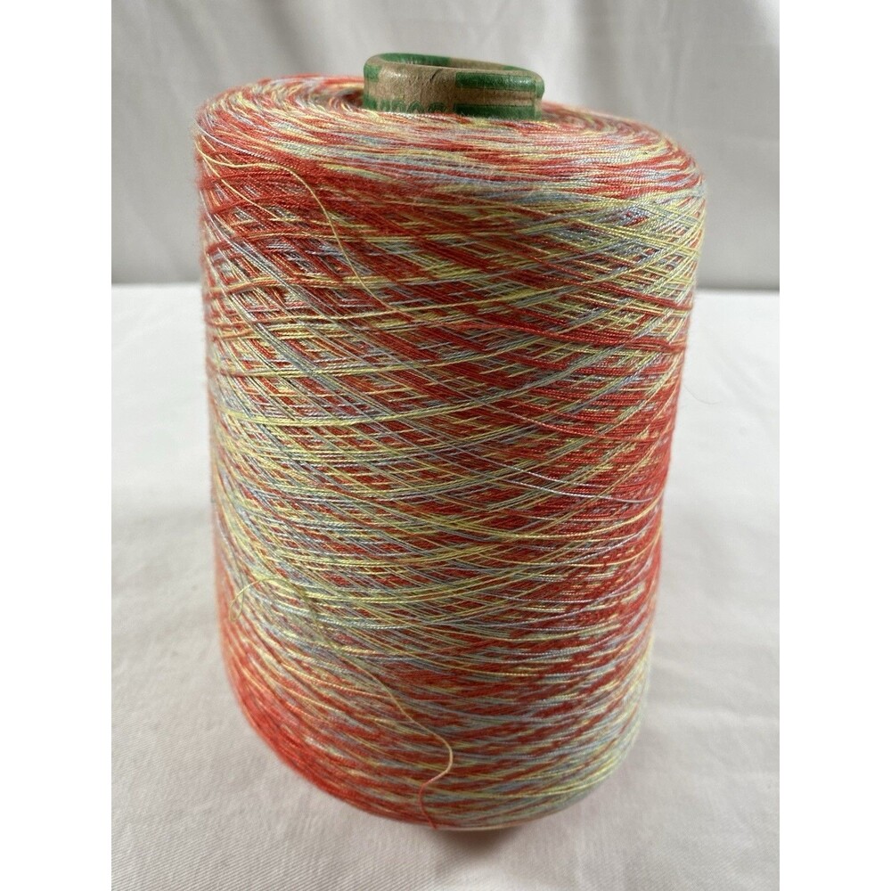 Beautiful Cone Yarn Spool Yarn 100% Cotton Red Yellow Ombre 880g Net Weight #879
